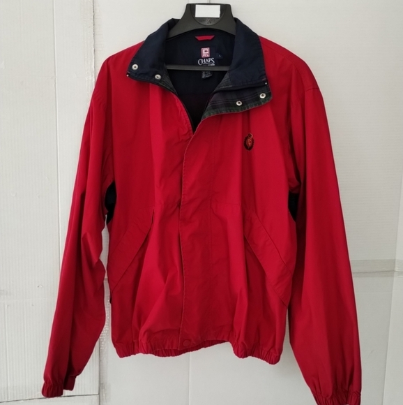 Vintage Ralph Lauren+Chaps Women  Red Green Plaid Windbreaker SZ Large  Preppy - Picture 1 of 11